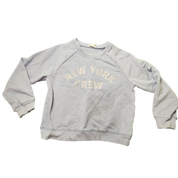 J.Crew New York Crewcuts Kids Girls Sweatshirt Light Blue Sz M Cotton - Picture 1 of 6